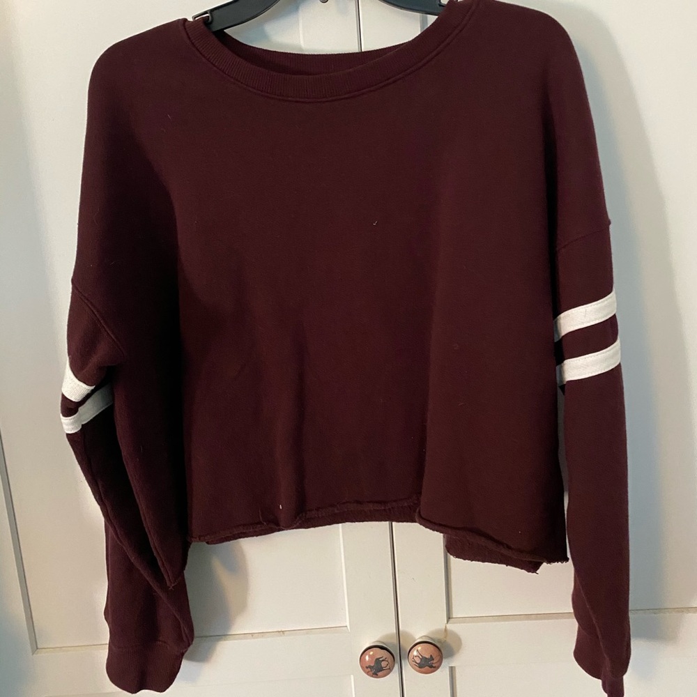 Maroon Cropped Sweatshirt